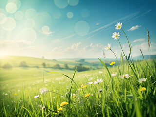 Flower filled meadow on a sunny day