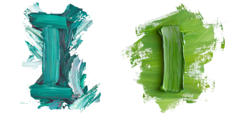 An isolated green paint brush stroke on a transparent background was generated using Generative Ai technology
