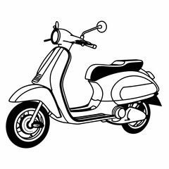 vintage scooter vector illustration