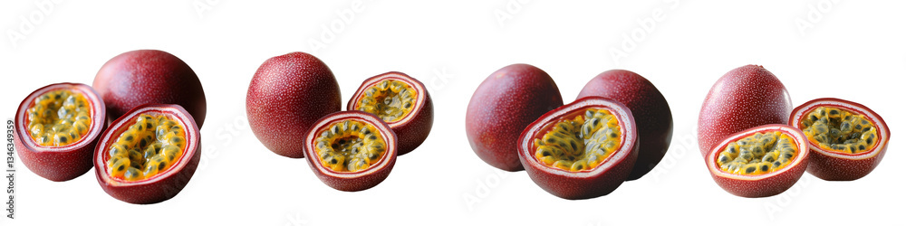Poster A transparent background isolates a fresh passion fruit image generated by Generative Ai