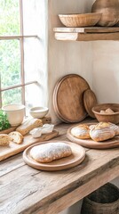 Visitors enjoy baking fresh bread using old-fashioned methods in a charming rustic kitchen