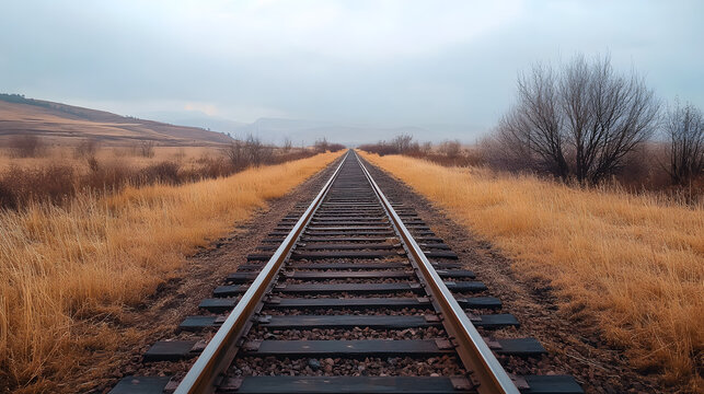 railway, train, rail, railroad, track, transportation, travel, tracks, transport, sky, road, steel, landscape, perspective, rails, way, line, distance, journey, long, path, nature, iron, parallel, met
