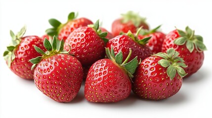 Strawberries isolated on a white background.
