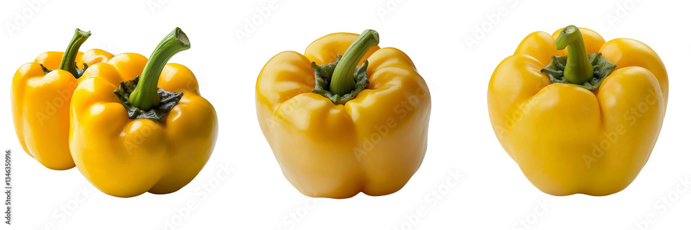 Aufkleber the image of a yellow sweet pepper isolated on a transparent background was made using generative ai