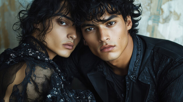 Two young men in black fashion