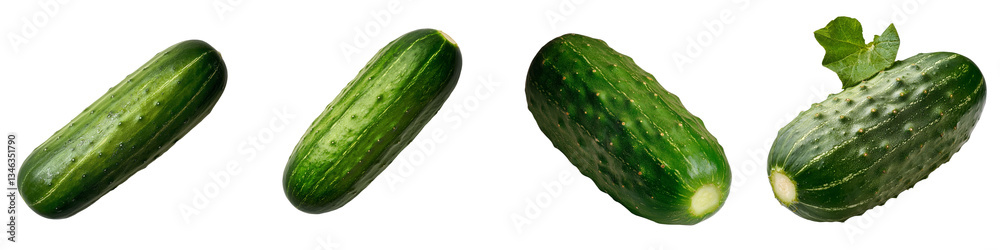 Poster An image of a cucumber vegetable isolated on transparent background was generated by Generative Ai