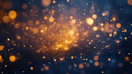 Obraz premium Golden Dust and Dark Blue Night Abstract Background