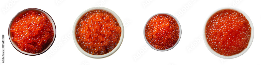Poster Orange caviar on a transparent background was generated using Generative Ai technology