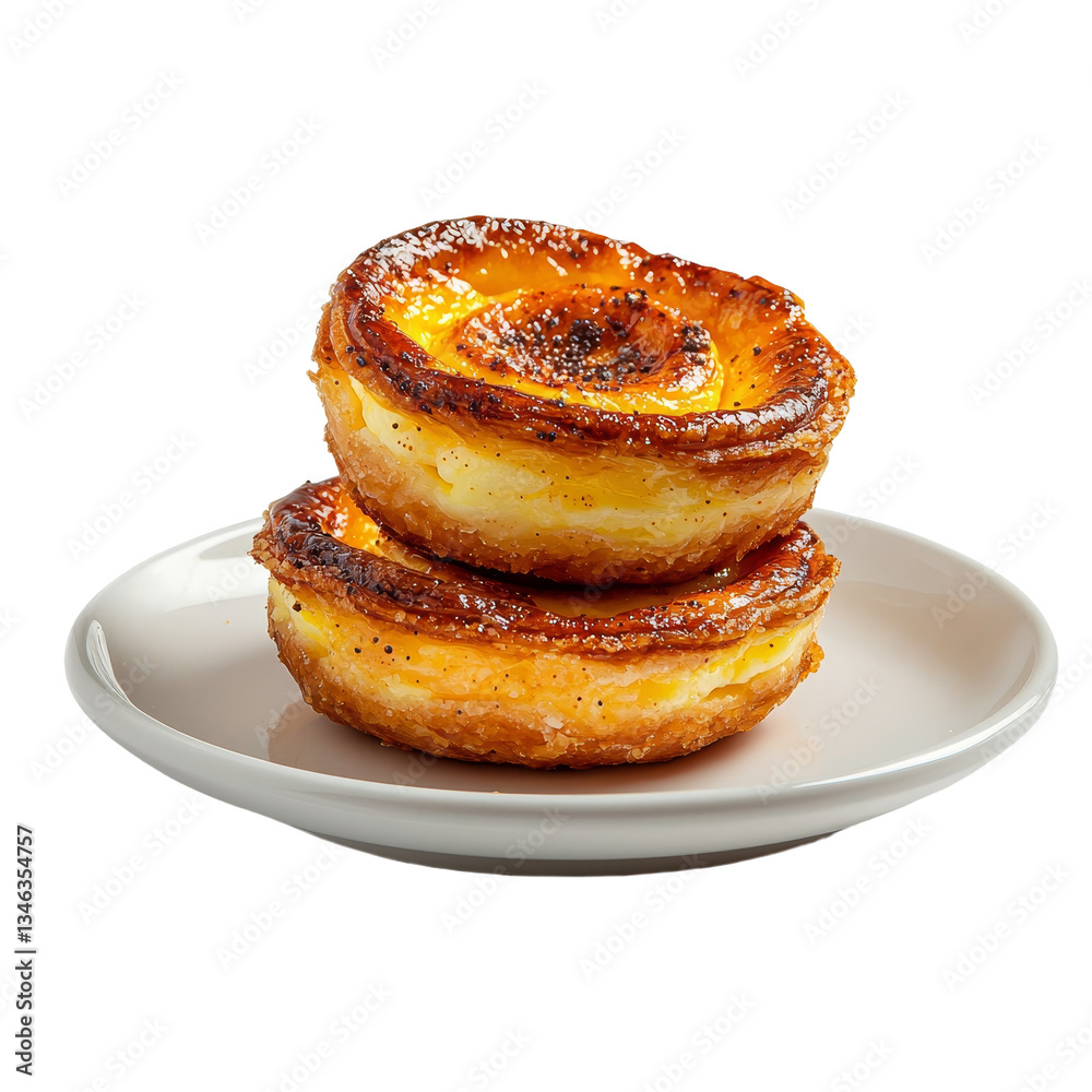Poster The image features an egg tart alone on a transparent background, made possible by Generative Ai