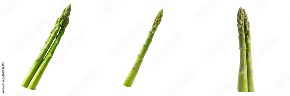 Poster On a transparent background, an image of isolated fresh green asparagus has been generated by Generative Ai