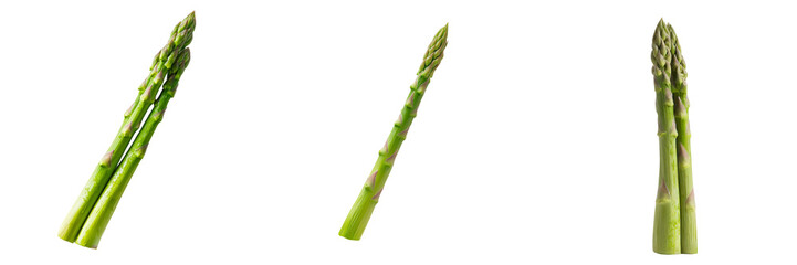 Fototapeta premium On a transparent background, an image of isolated fresh green asparagus has been generated by Generative Ai