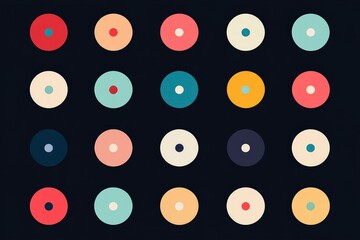 Fototapeta premium image of colorful icons of circles and various shapes in a minimalist style on a neutral background