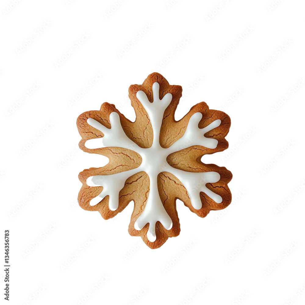 Poster Isolated on a transparent background is a gingerbread cookie made with Generative Ai
