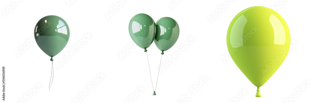 Aufkleber Generative Ai was used to create an image of a green balloon isolated on a clear background