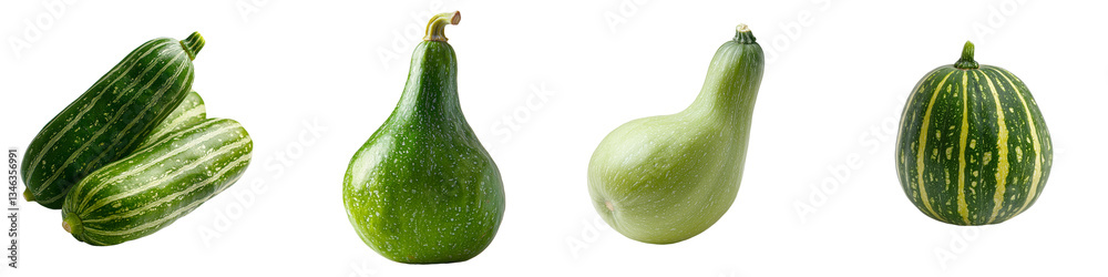 Poster on a transparent background, a calabash bottle gourd fruit is shown in isolation, generated by gener