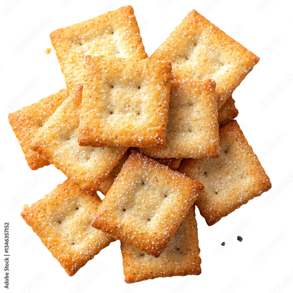 Poster the image features a solitary pile of crackers set against a transparent backdrop, produced by gener