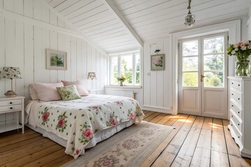 Modern bedroom interior - stock photo