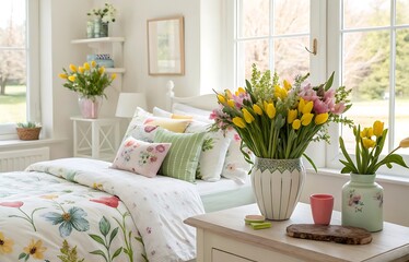 Modern bedroom interior - stock photo