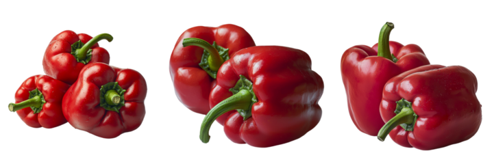 On a transparent background, a single red sweet pepper is prominently displayed, courtesy of Generative Ai