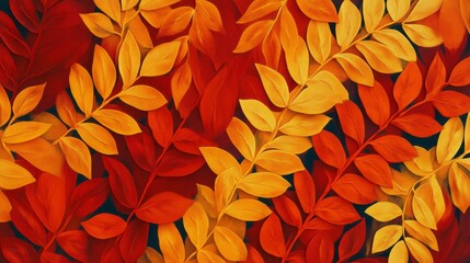Generic Autumn Leaf Overview Pattern Vibrant Striking