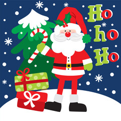 Cute Santa Claus For Christmas Card or Bag design