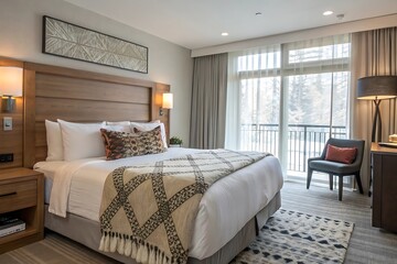 Fototapeta premium Modern bedroom interior - stock photo