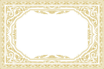 Decorative ornate retro floral blank frame template