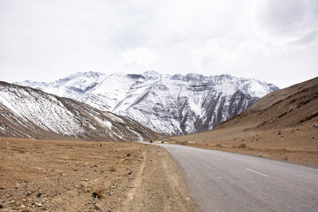 View landscape beside road with Indian people drive car on Srinagar Leh Ladakh highway go to view...