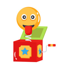 Get this modern 3d style icon depicting funny prank box