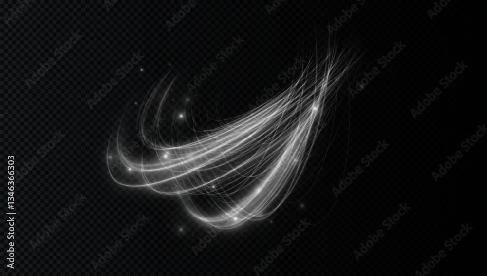 Aufkleber bright spiral light effect with swirling neon curves, glowing particles, and energy flares. ideal fo
