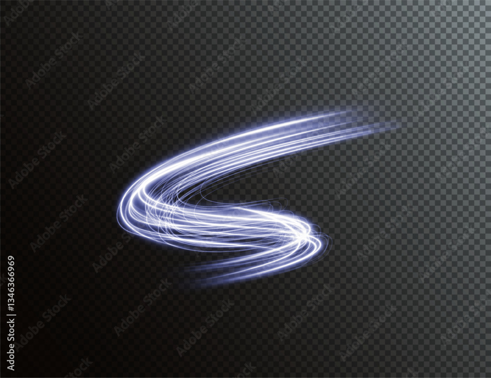 Poster futuristic wavy neon trail with blurred motion lines and glowing energy effects. abstract highway li