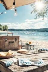 Obraz premium Picnic table banner