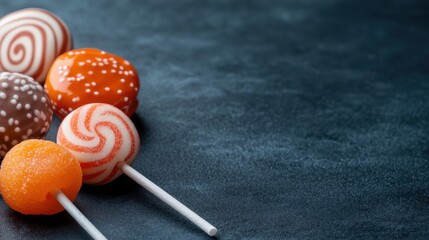 A tantalizing arrangement of vibrant lollipops showcasing playful colors and shapes, inviting a sense of joy and delight perfect for any sweet lover's dream.