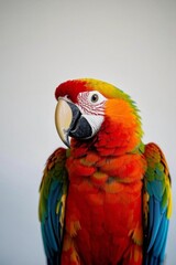 Fototapeta premium there is a red chair sitting on a blue surface