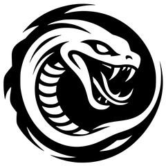 Snake logo silhouette vector design