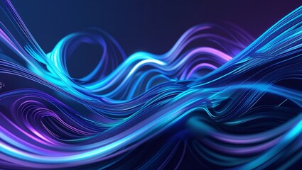 Naklejka premium Abstract Blue Waves and Colorful Motion