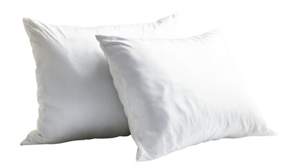 Two white pillows resting on transparent background