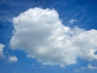 Fluffy White Cloud in Blue Sky