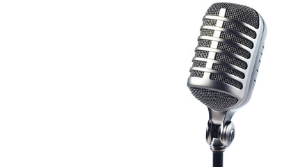 Fototapeta premium Vintage microphone on transparent background broadcasting music