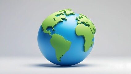 A vibrant and modern 3D-rendered globe featuring a sleek, minimalistic design.