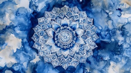 Art Intricate Blue Scene Pattern Detail High Effect