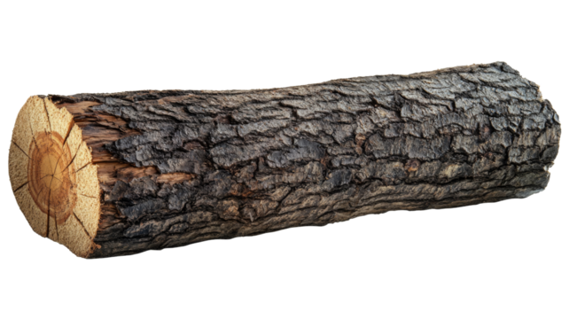 Log showing cross section with transparent background