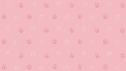 かわいい肉球の背景イラスト　ピンク