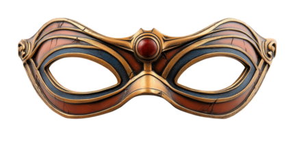 Superhero mask with transparent background exhibiting power and mystery