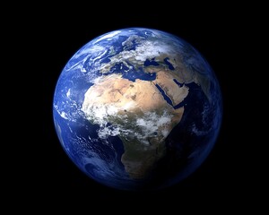 Fototapeta premium Detailed render of the planet earth suspended in space surrounds it