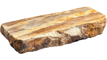 Empty polished picture jasper stone surface on transparent background