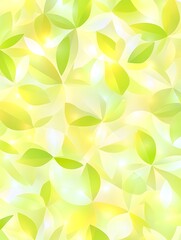 A vibrant and abstract illustration featuring overlapping leaf shapes