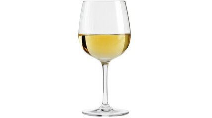 Glass of white wine on transparent background, perfect for compositions