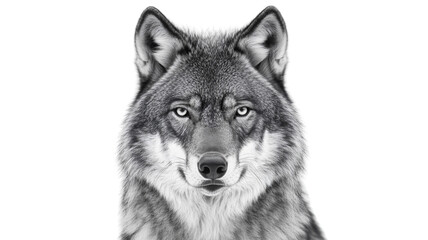 Obraz premium Eurasian wolf showing dominance with intense stare on transparent background