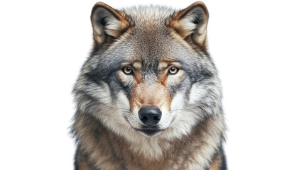Obraz premium Eurasian wolf showing dominance with intense gaze on transparent background